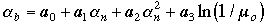 ALBbb = a0 + a1 * ALBnb + a2 * ALBnb * ALBnb + a3 * ln( 1 / Uo )